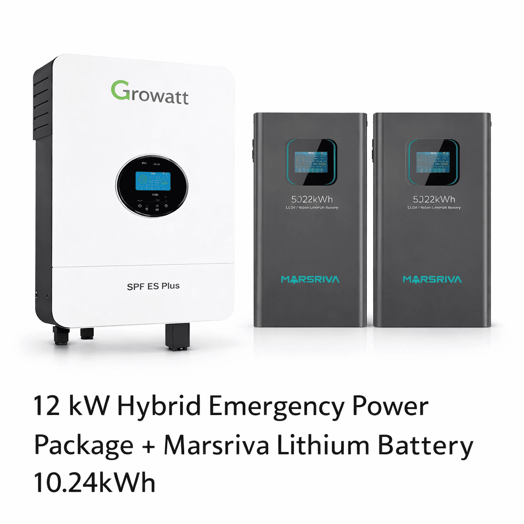 پکیج برق اضطراری 12 کیلووات هیبرید+ باتری لیتیومی با ظرفیت 10.24kWh