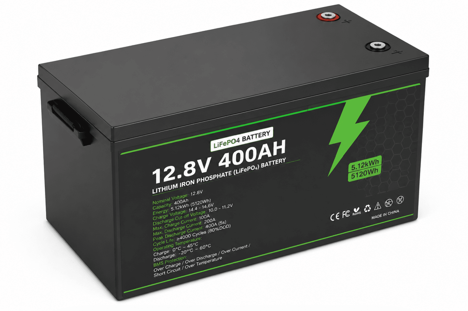 باتری لیتیوم ولی12.8V 400AH  ظرفیت 5.12کیلووات