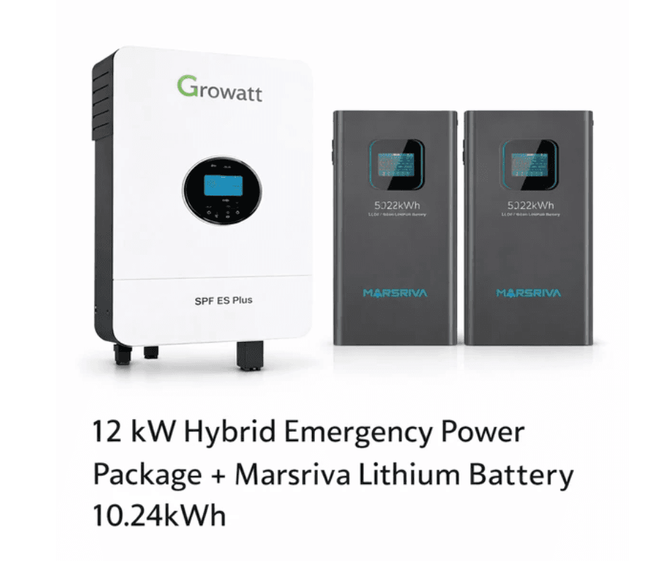 پکیج برق اضطراری 12 کیلووات هیبرید+ باتری لیتیومی با ظرفیت 10.24kWh