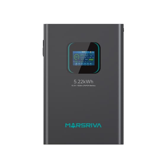 باتری لیتیوم فسفات آهن Marsriva مدل MR-LFP48-100-WMD ظرفیت 5.22 کیلووات ساعت با گارانتی