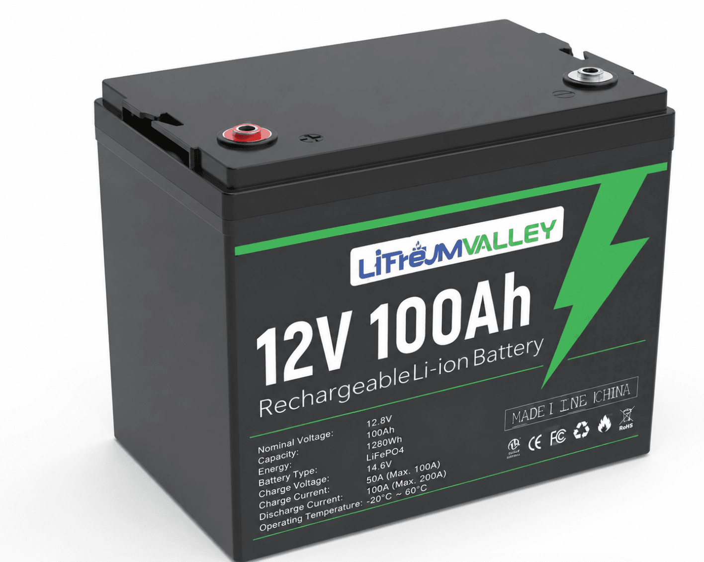باتری لیتیوم ولی 12.8V 100AH  ظرفیت 1.28 کیلووات