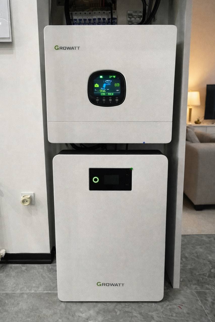 پکیج برق اضطراری سهفاز 15 کیلووات Growatt با باتری لیتیومی گرووات 14.3kWh