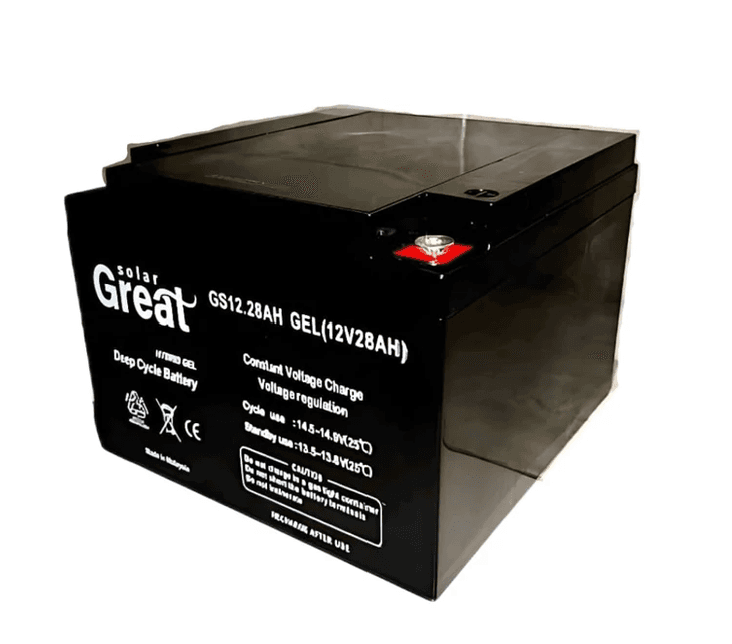 باتری 12 ولت 28 آمپر مدل GS12.28 گریت سولار Great Solar